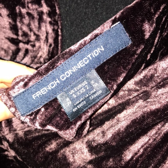 French Connection Velvet Purple Dress - Picture 2 of 4
